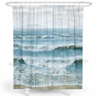 70¾x70¾" Blue BEACH HUTS Shower Curtain with Hooks 180x180cm Nautical Bathroom 