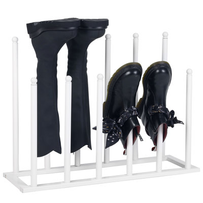 Ebern Designs 6 Pair Metal Boot Shoe Rack | Wayfair