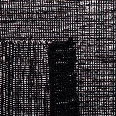 World Menagerie Datura Handmade Flatweave Cotton Charcoal/Black Rug ...