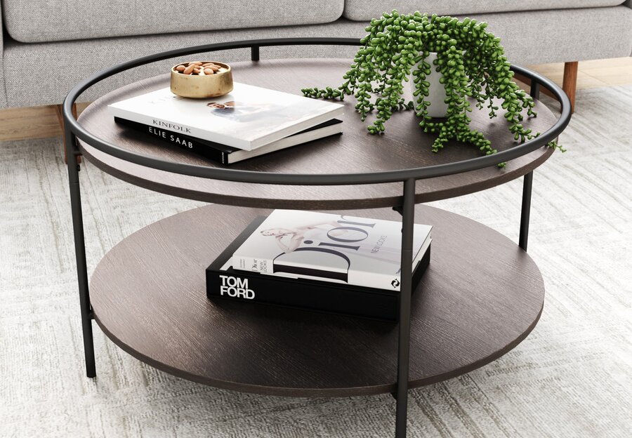 Modern 2 Tiers Coffee Tables Side End Table Set Living Room Furniture Cabinets 