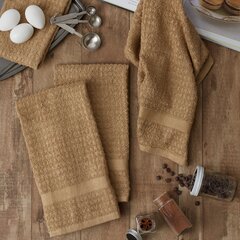 Dark Gray Two Sets of 3 18 x 28 Inches 4 Flat Weave Towels for Cooking and Drying Dishes and 2 Terry Towels Mixed Flat & Terry Kitchen Towels for House Cleaning and Tackling Messes and Spills 