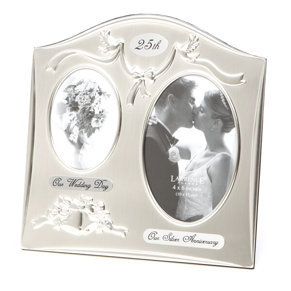 25 YEARS TOGETHER AMORE 25TH ANNIVERSARY SILVER WEDDING CREAM PHOTO FRAME 