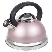 2.6-Quart Creative Home 77038 Symphony  Black Over Stainless Steel Body Whistling Tea Kettle with Capsulated Bottom 