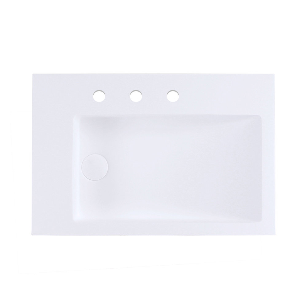 LACAVA La Scala 15.75'' Solid Surface Rectangular Vessel Bathroom Sink with Overflow Wayfair