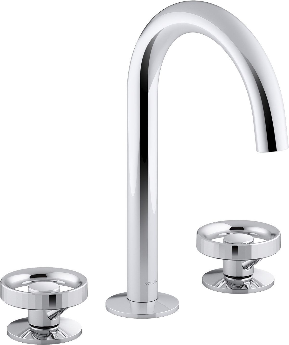 Kohler Components Wide Spread Bathroom Faucet with Industrial Handles