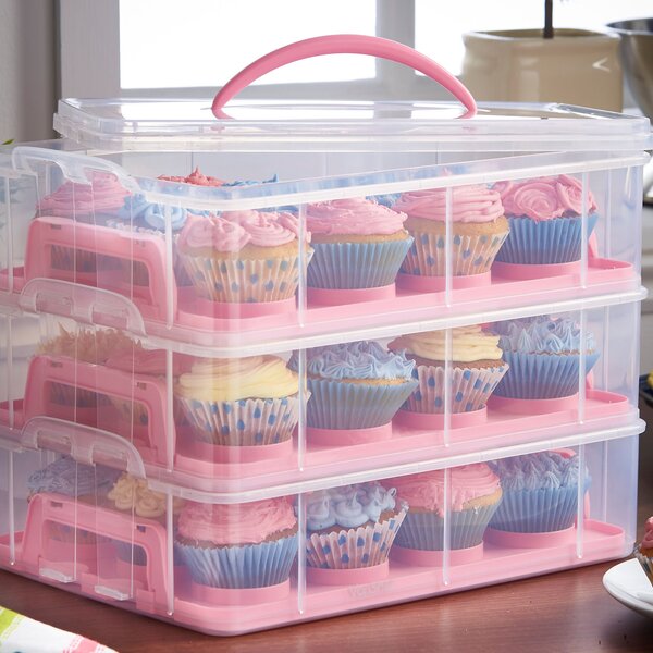 VonShef 2 Tier Locking 24 Cupcake Holder Caddy & Cake Carrier Container Box 