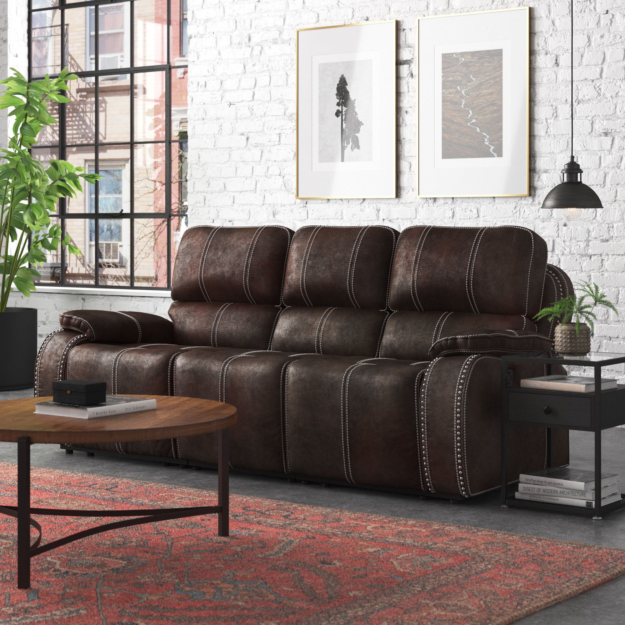 Steelside™ Mayvale 88'' Vegan Leather Sofa Wayfair