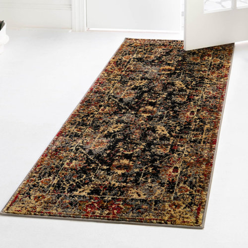 Langley Street Alameda Abstract Black/Yellow/Red Area Rug & Reviews ...