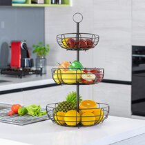 3 Tier Fruit Snacks Vegetable Cake Basket Bowl Rack White Plastic Stand Holder 