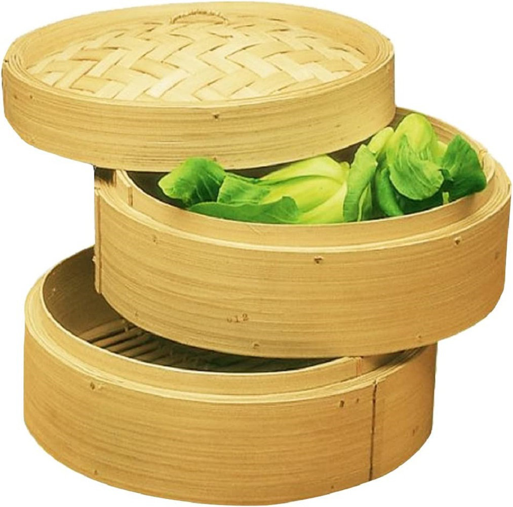 Bay Isle Home™ Plunkett 6'' Bamboo Steamer Basket with 10'' Diameter Wayfair