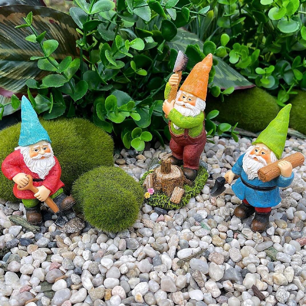 Strong Gnomes Set of 3 Game of Gnomes Fairy Garden Mini 