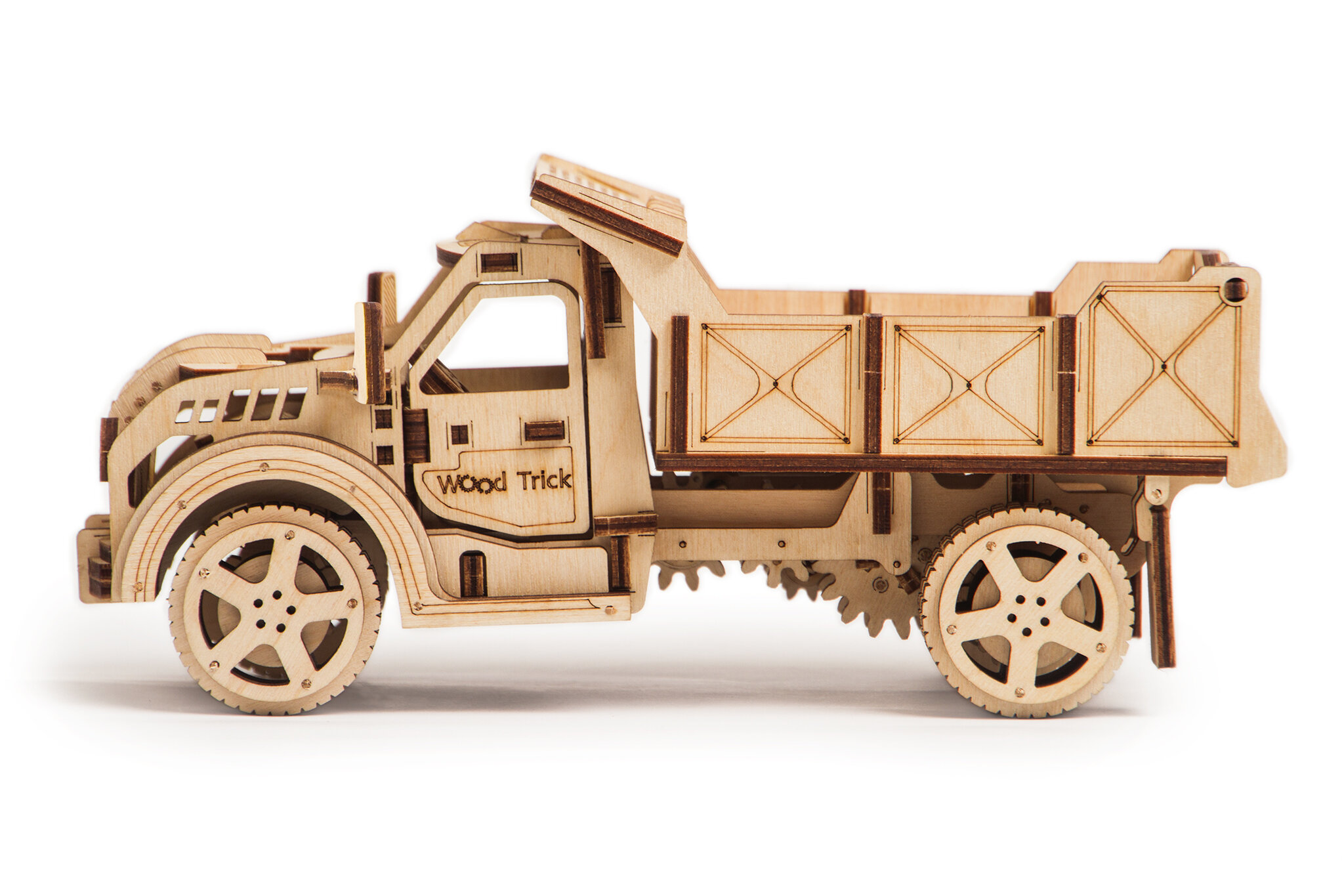 Wood Trick American Truck Car Mechanical Wooden 3D Puzzle Model Assembly DIY Kit 