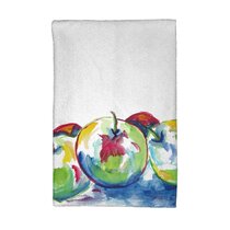 Kitchen Dish Towel Set of 3 Heavy Quality Gift Red Apple Apples Farm Country 