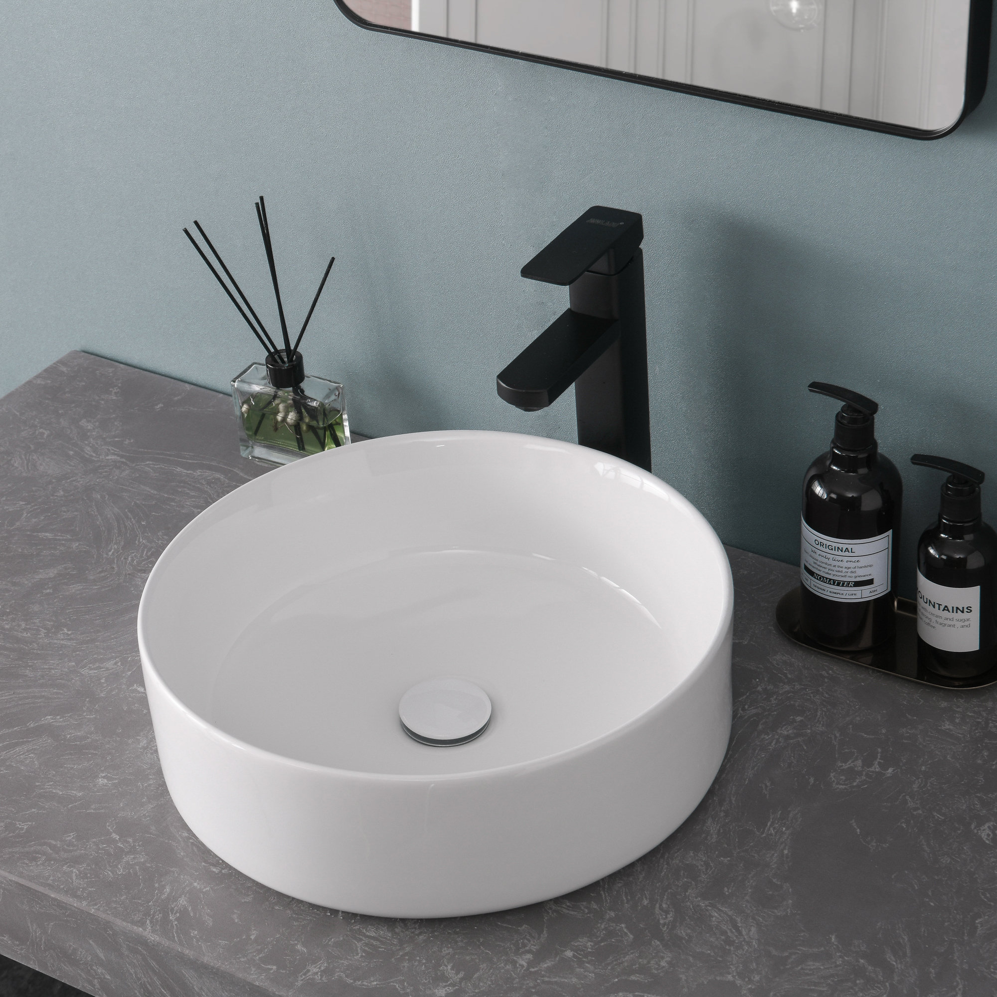 Paklorde 15.94'' White Ceramic Circular Vessel Bathroom Sink Wayfair