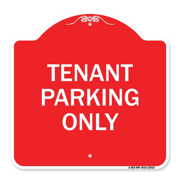Tenant Parking Only BOTH Arrows Violators Towed 8x12 Aluminum Sign Made in USA 