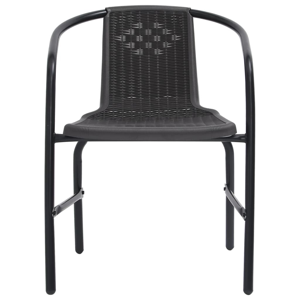 Red Barrel Studio® Rattan Dining Chair Plastic Rattan and Steel Wayfair