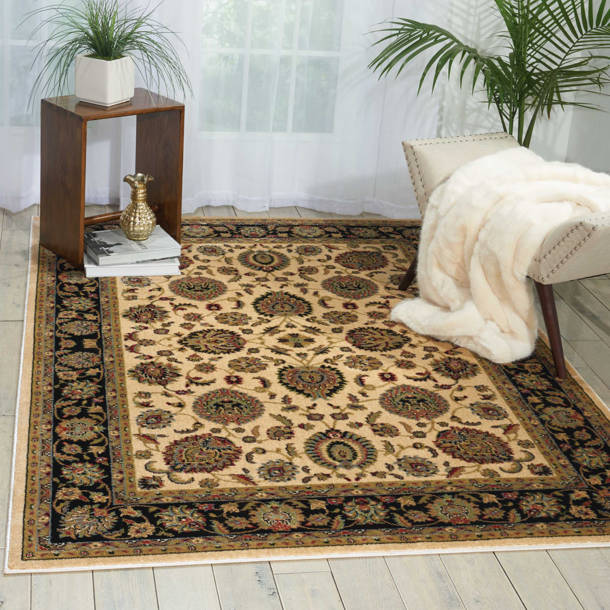 Andover Mills™ Mirando Performance Black/Brown Rug & Reviews | Wayfair