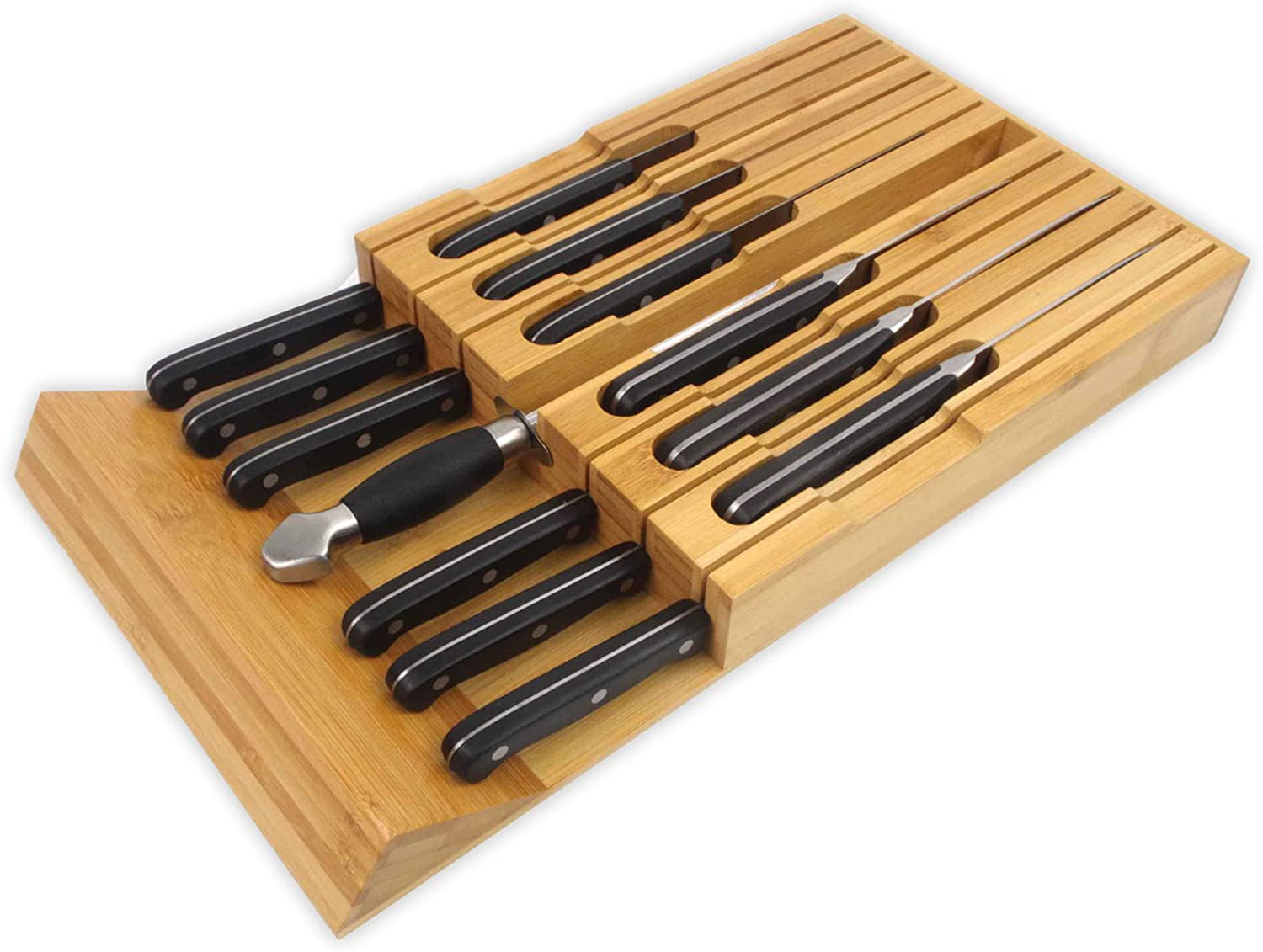 ZIMYA NYC(TM) 12 Slots Bamboo Drawer Knife Block Wayfair