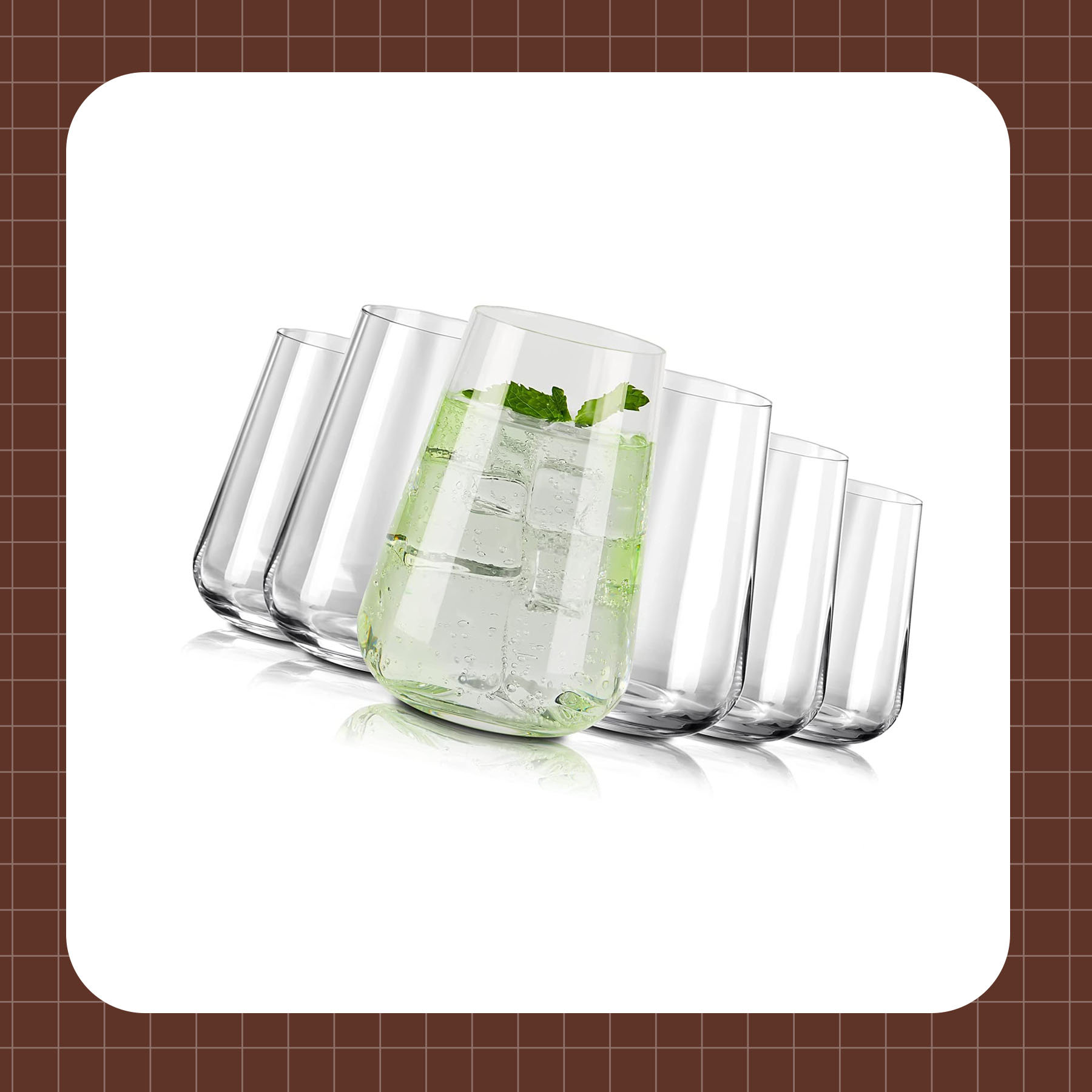 Eternal Night Glasses Set Of 6, Tall Drinking Glasses 24Oz Oversized