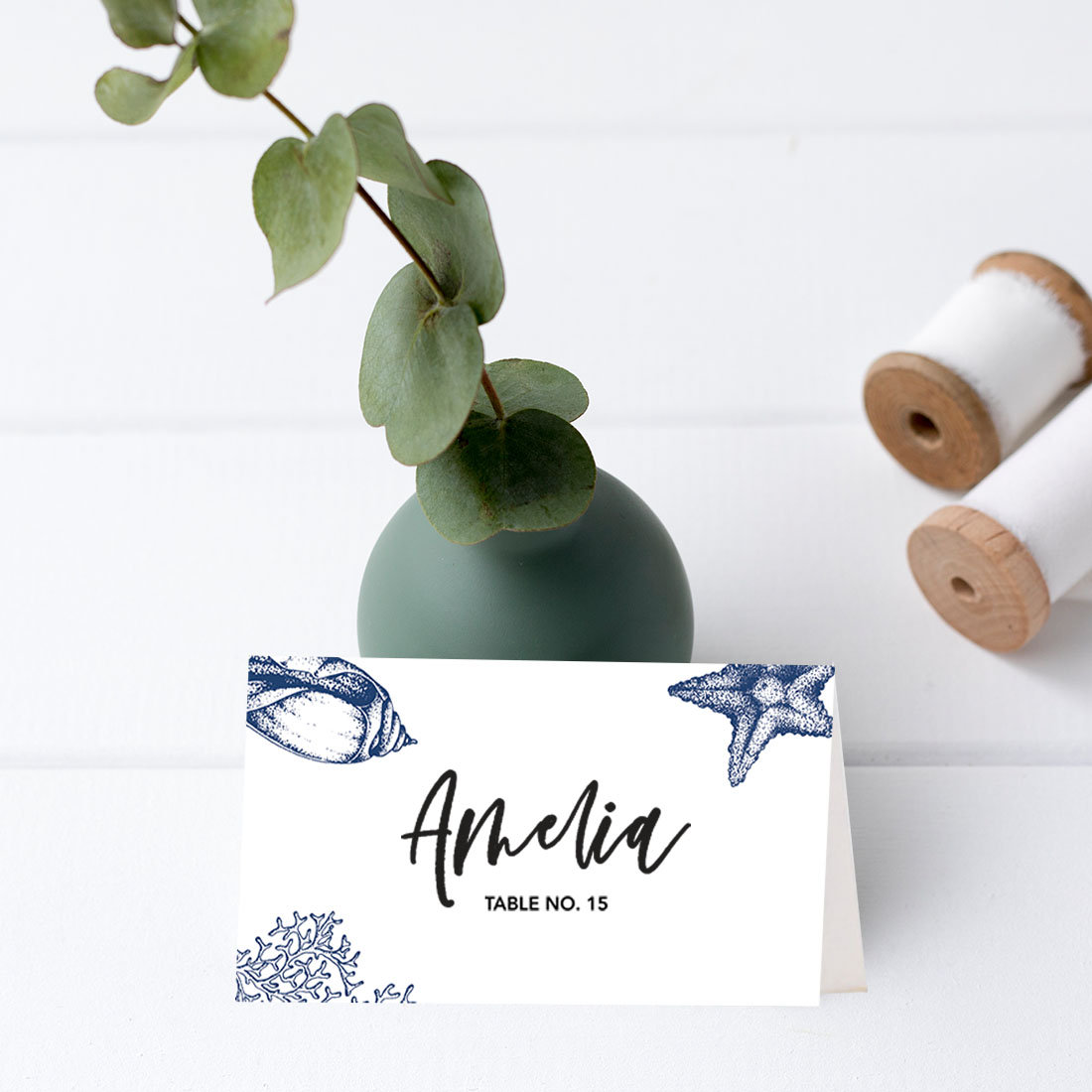 Koyal Wholesale Nautical Sea Life Table Tent Place Cards For Wedding Party  Tables, Seating Name Place Cards, 56 Pack | Wayfair