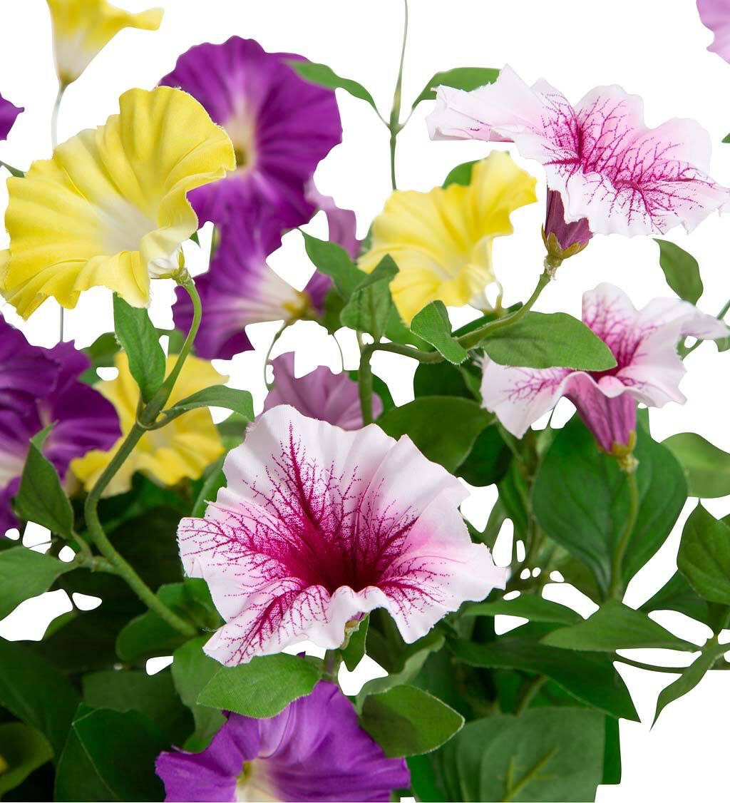 Plow & Hearth Faux Petunias Window Box Filler in Pot Wayfair