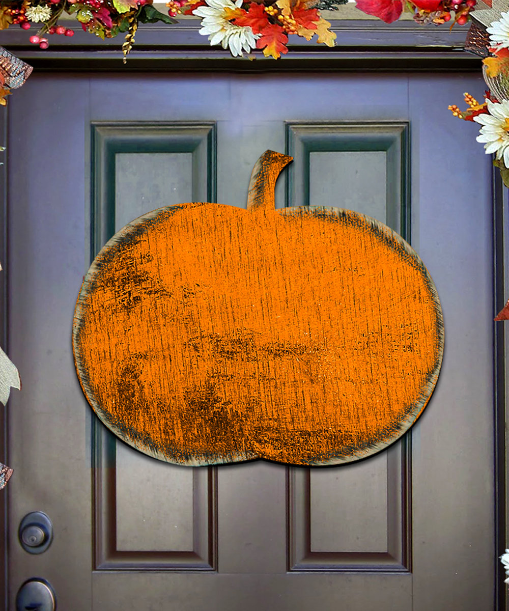 aMonogramArtUnlimited Pumpkin Wooden Halloween Holiday Wall Decor Wayfair