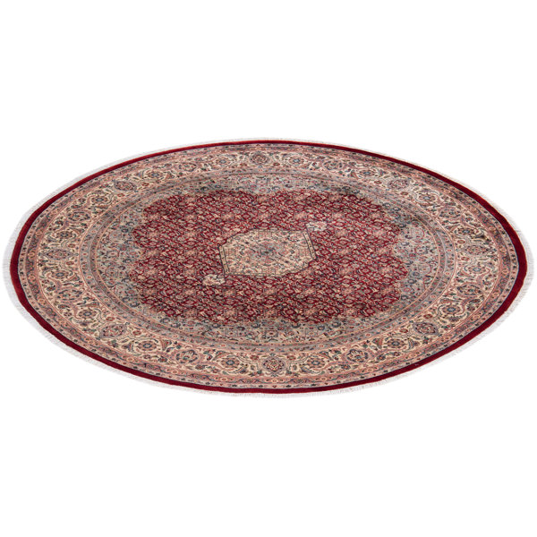 Solo Rugs Hand Knotted Wool Traditional Mogul Red Round Area Rug 7' 1 ...