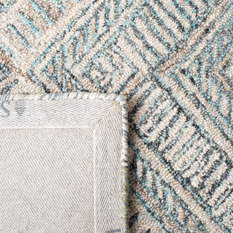 Union Rustic Handmade Turquoise/Beige Rug | Wayfair
