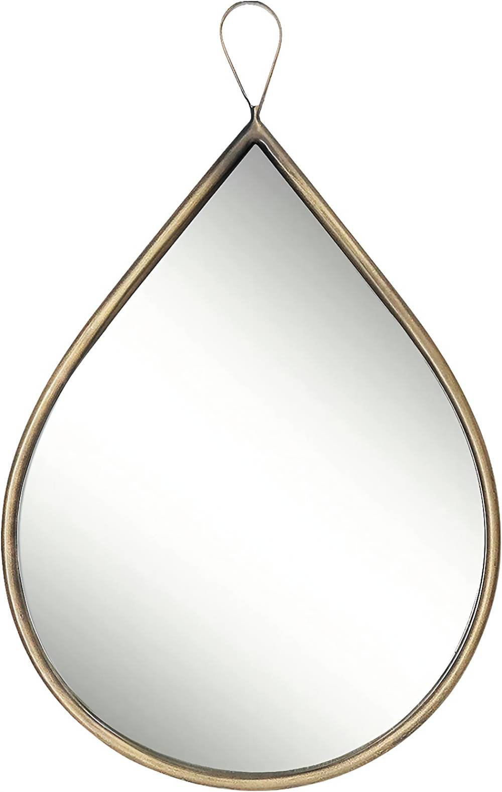 Corrigan Studio® Brass Teardrop Wall Mirror With Metal Frame For Home Decor, Gold Oval Mirror