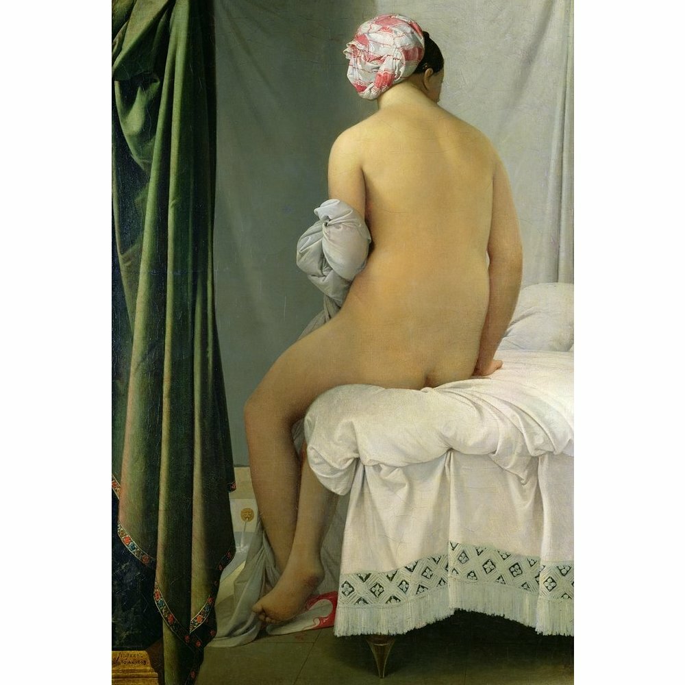 The Bather, Called 'Baigneuse Valpincon - Painting Print green