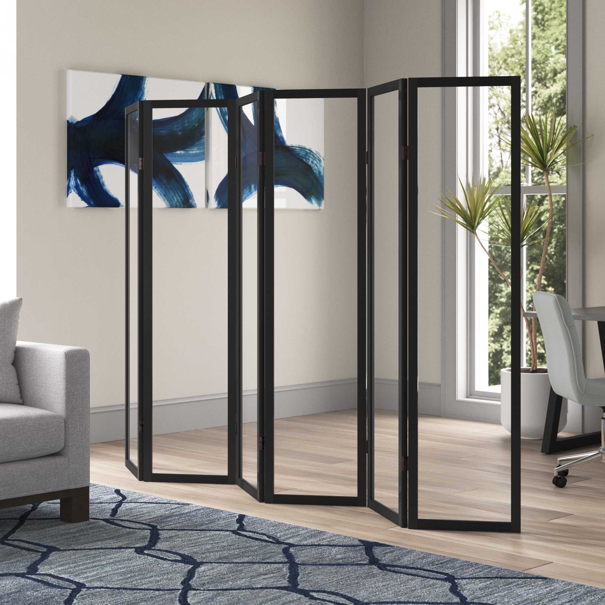 Wade Logan® Alayzhia 6 ft. Tall Clear Plastic Partition & Reviews Wayfair