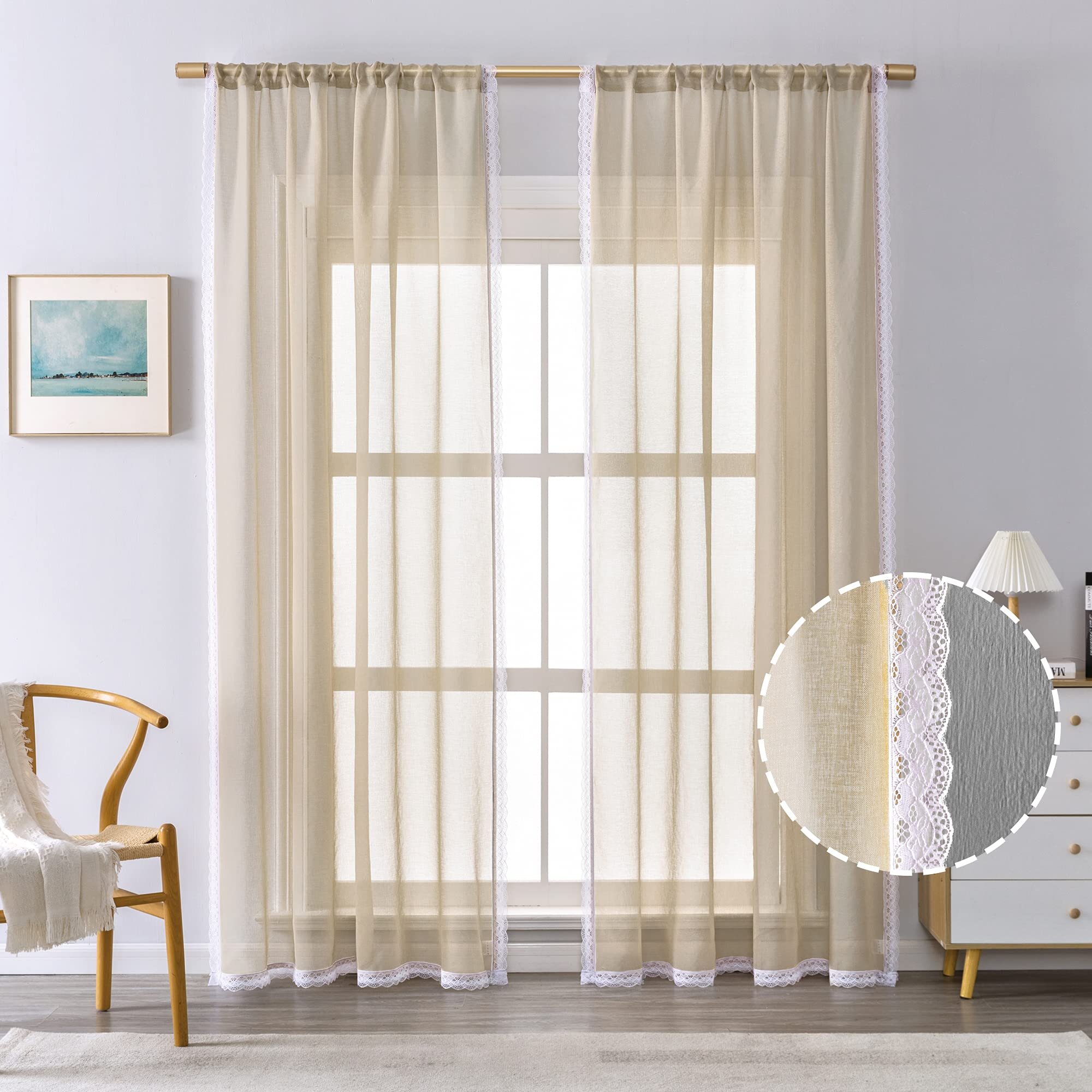 Window Curtains 84 Inch Long Curtain Panels Set Of 2 Drapes For Living Room 