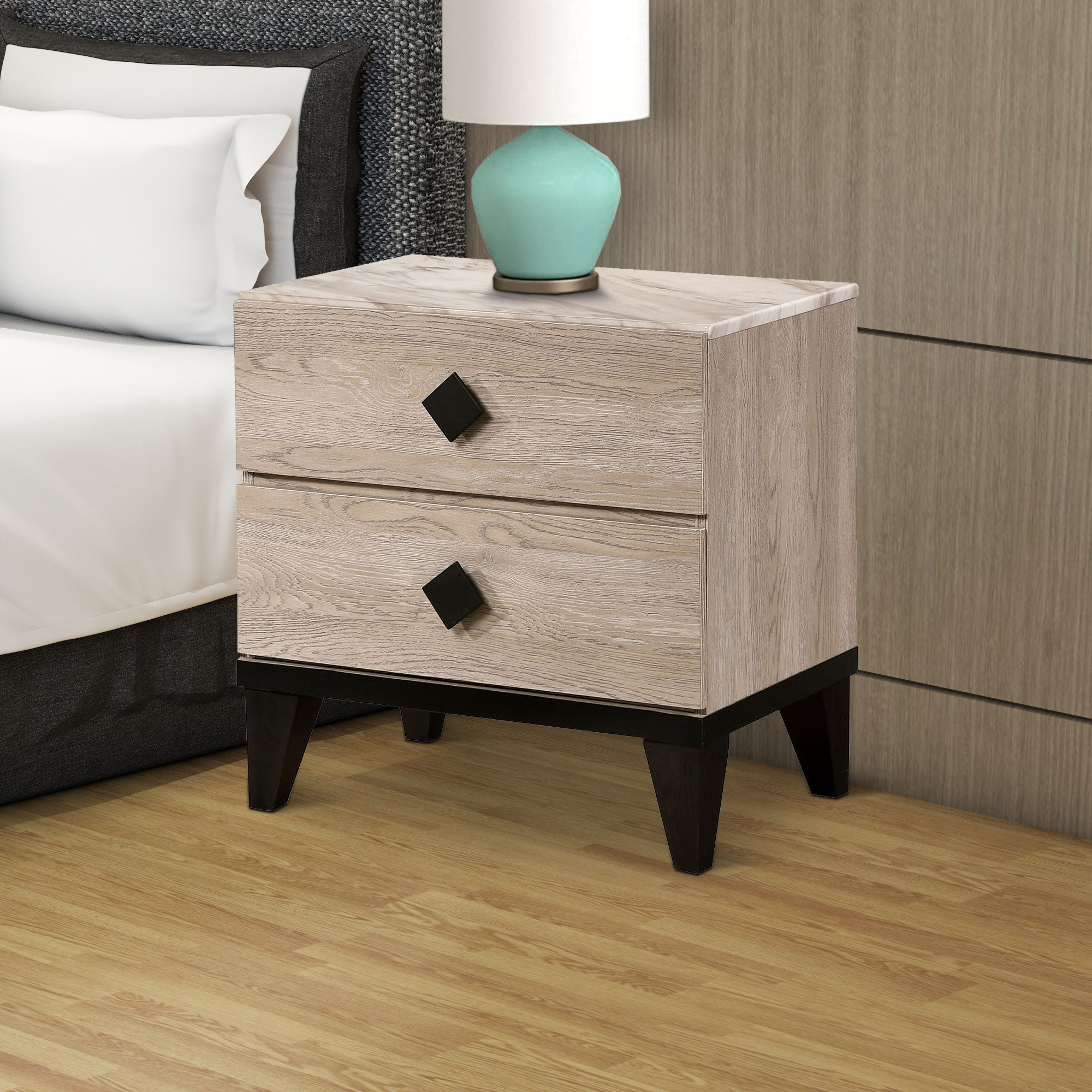 Oliver Justina Solid + Manufactured Wood Nightstand & Reviews