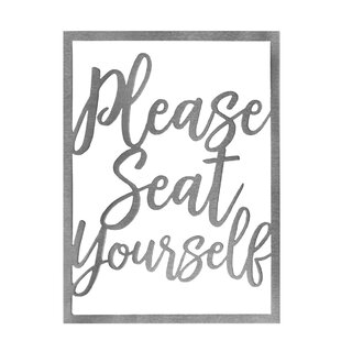 Please Seat Yourself Business Information Policy Sign 10 inch x 14 inch 