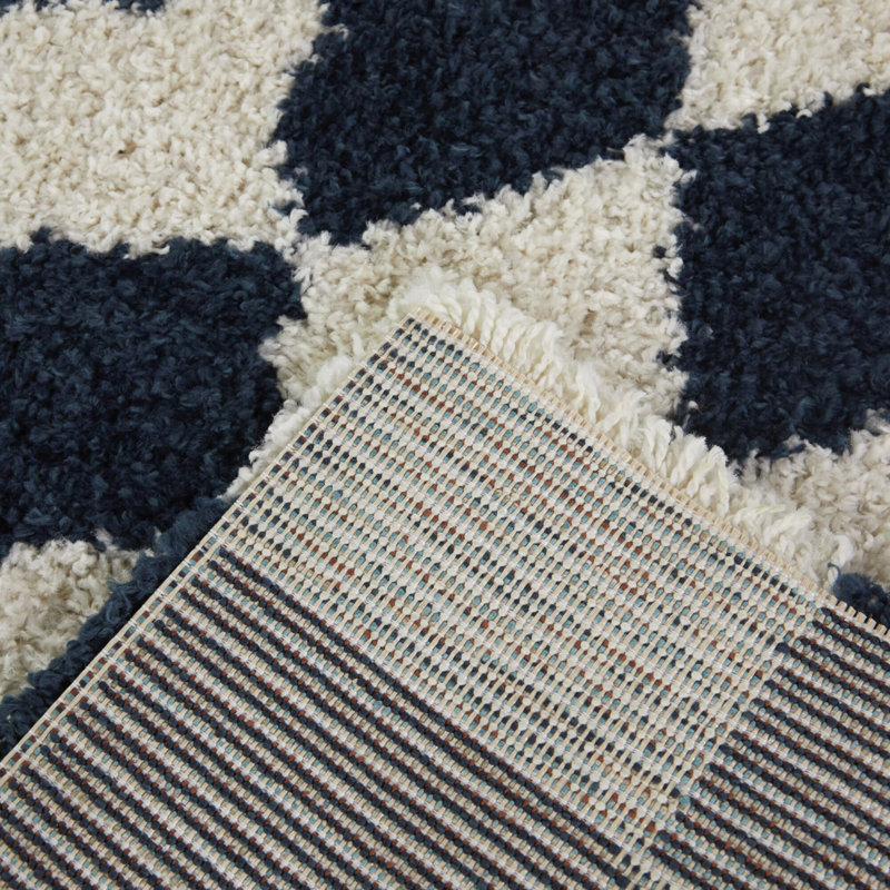 Hashtag Home Aitana Performance Navy/White Rug & Reviews | Wayfair