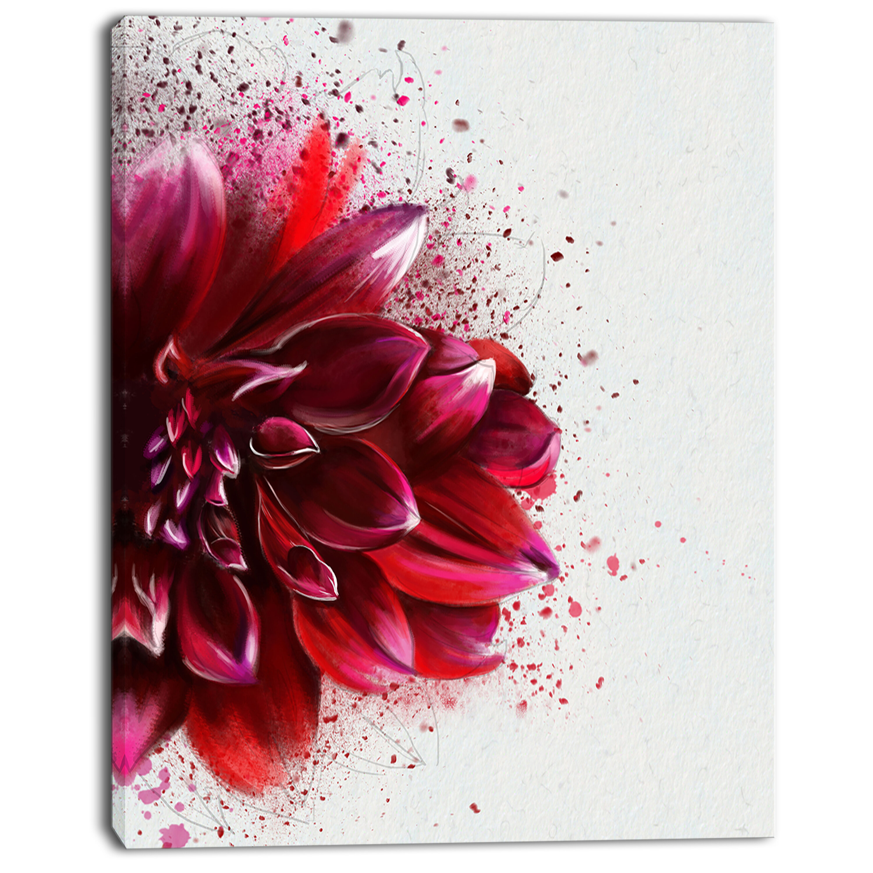 Floral Roses Love Flowers SINGLE CANVAS WALL ART Picture Print VA 