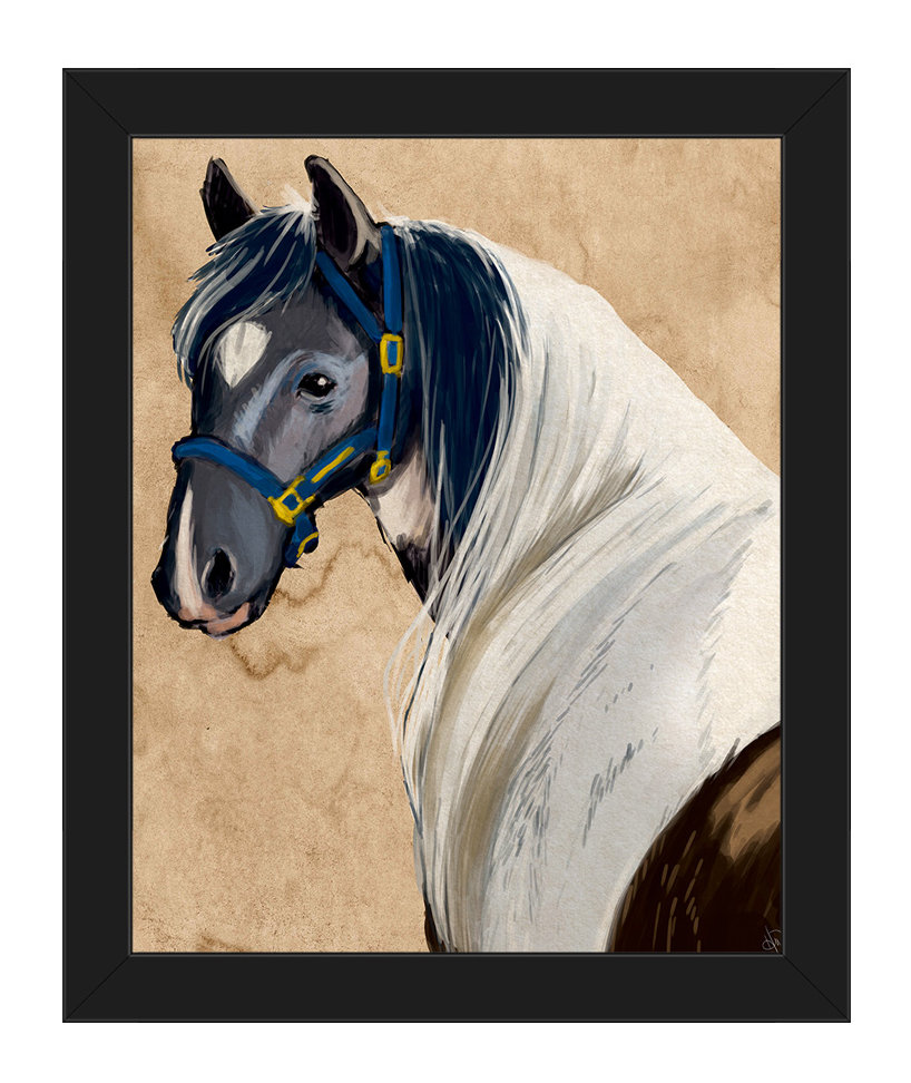 Click Wall Art Horse Portrait Picture Frame Print on Canvas Mounted