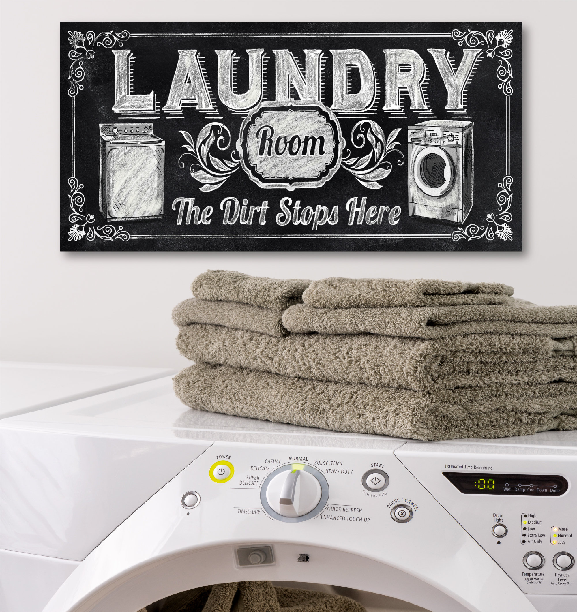 Ophelia & Co. Laundry Wrapped Canvas Textual Art Wayfair