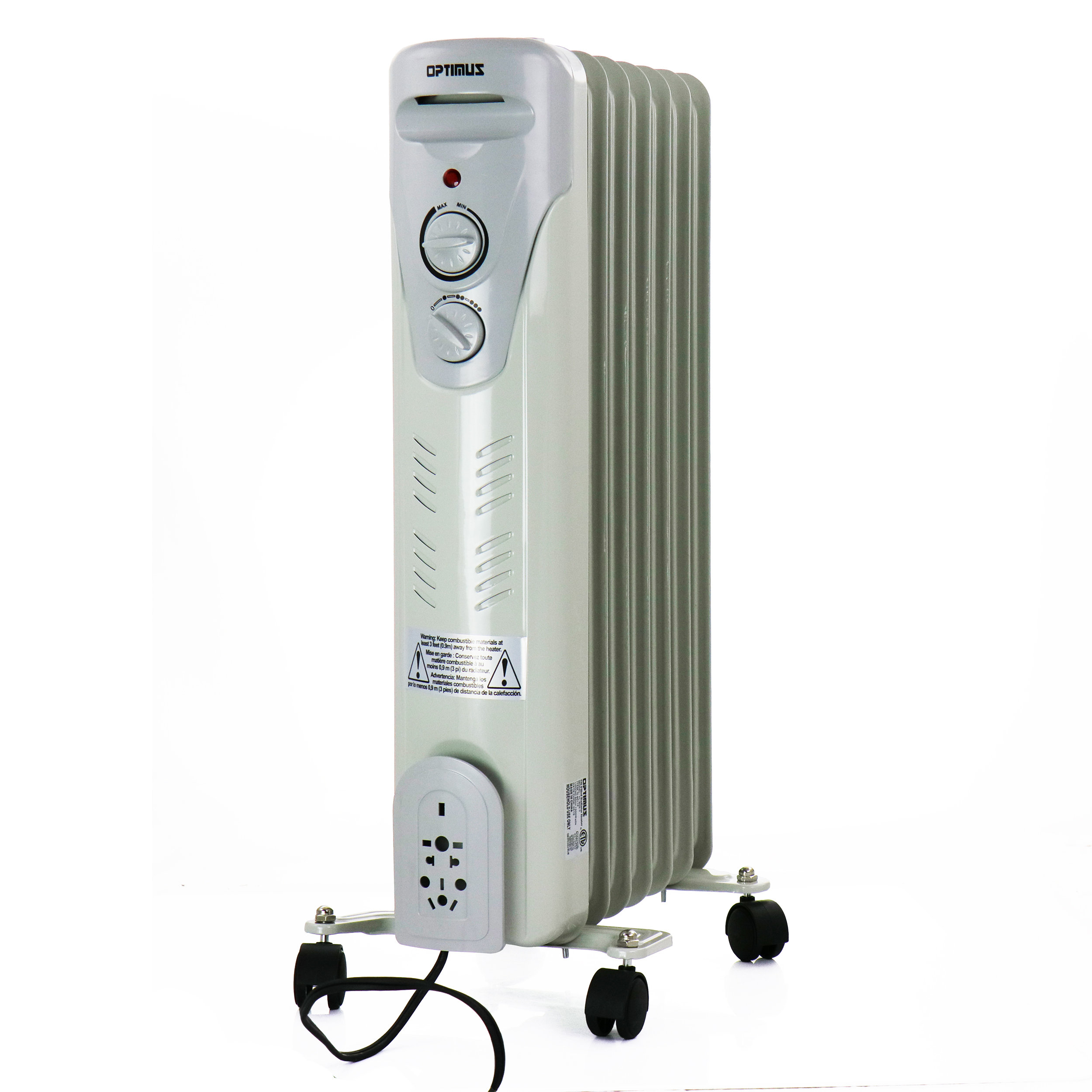 Optimus 1500 Watt Watt 5100 BTU BTU Electric Radiator Space Heater with  Adjustable Thermostat | Wayfair