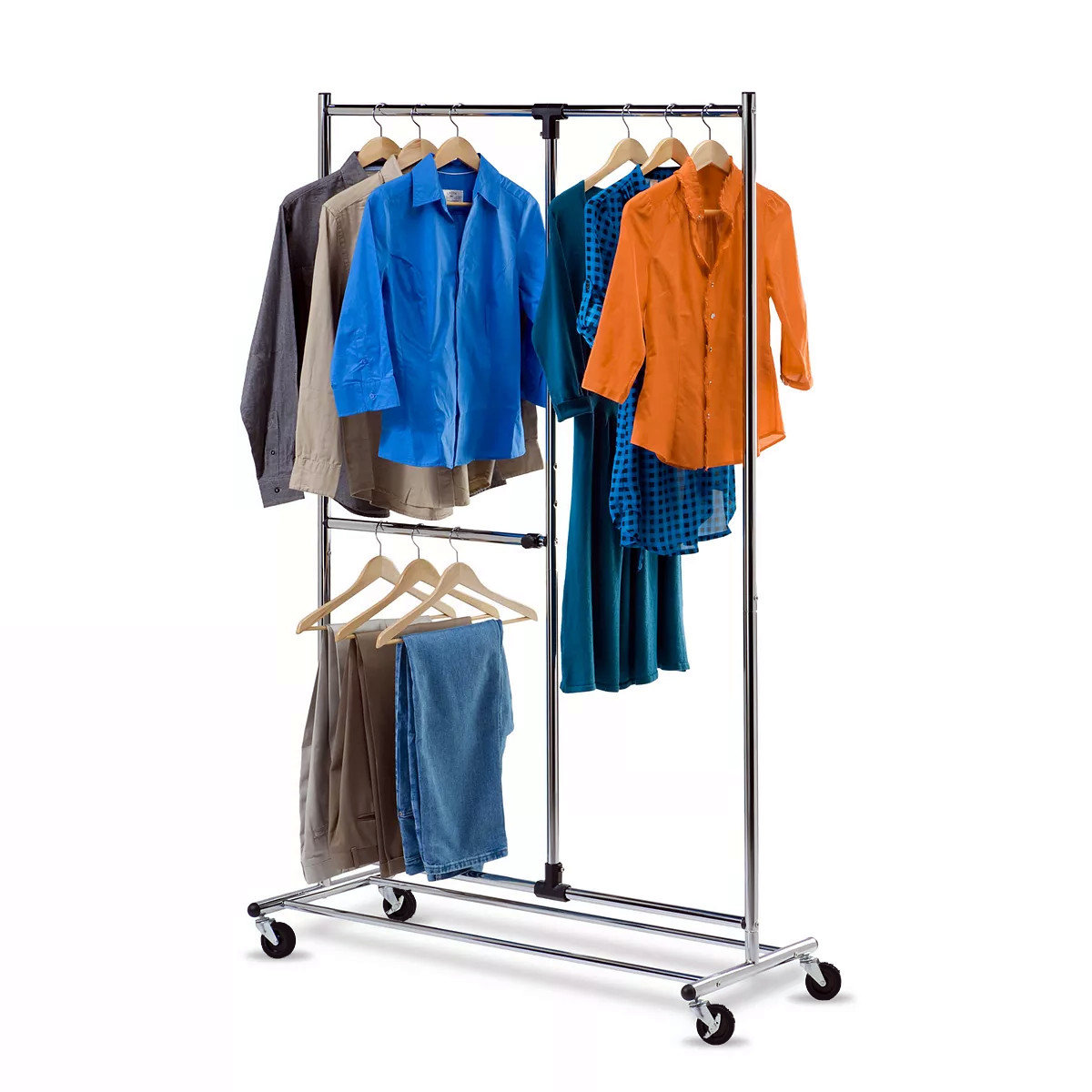 Rebrilliant Hudayfa Adjustable Rolling Clothes Rack Wayfair