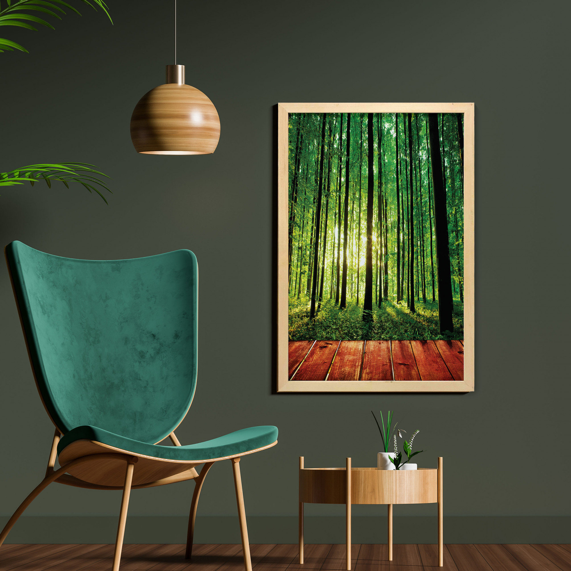 East Urban Home Trees Forest From Indoor Sun Rays As Background Wooden