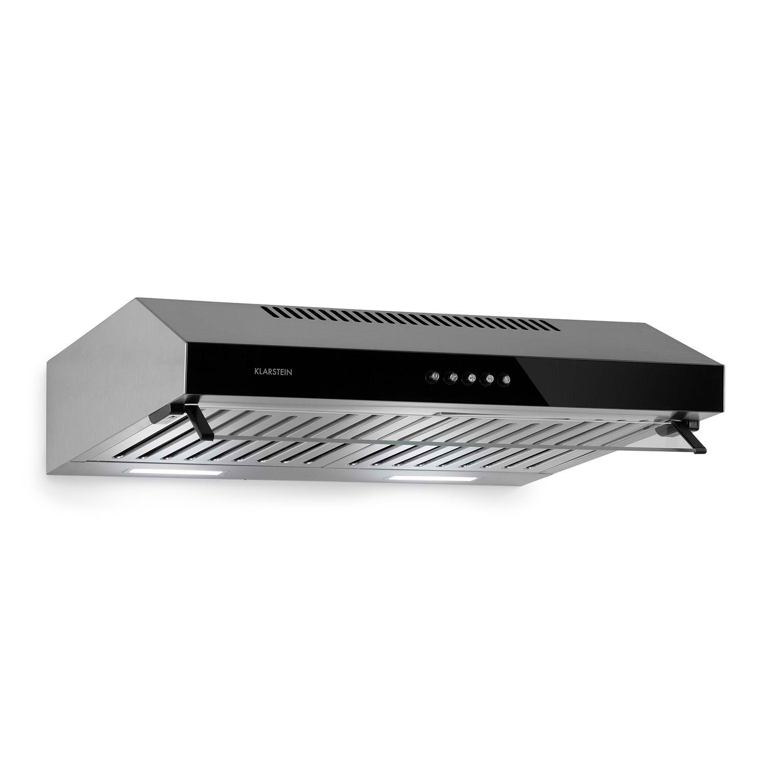 under cabinet black range hood