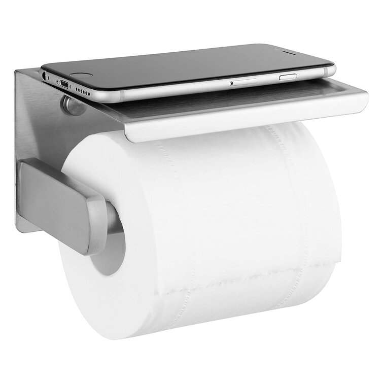 Stainless Steel Anytin Toilet Paper Holder Both Adhesive and Screws with 2 Length 