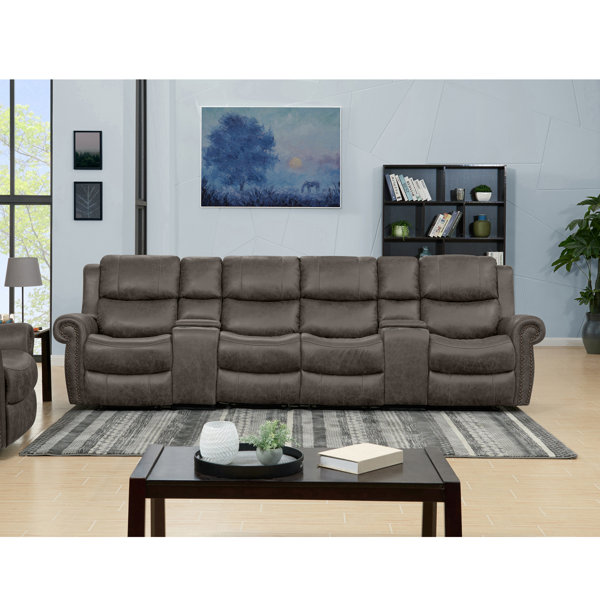 Lark Manor 129.5'' Wide Home Theater Sofa with Cup Holder & Reviews |  Wayfair