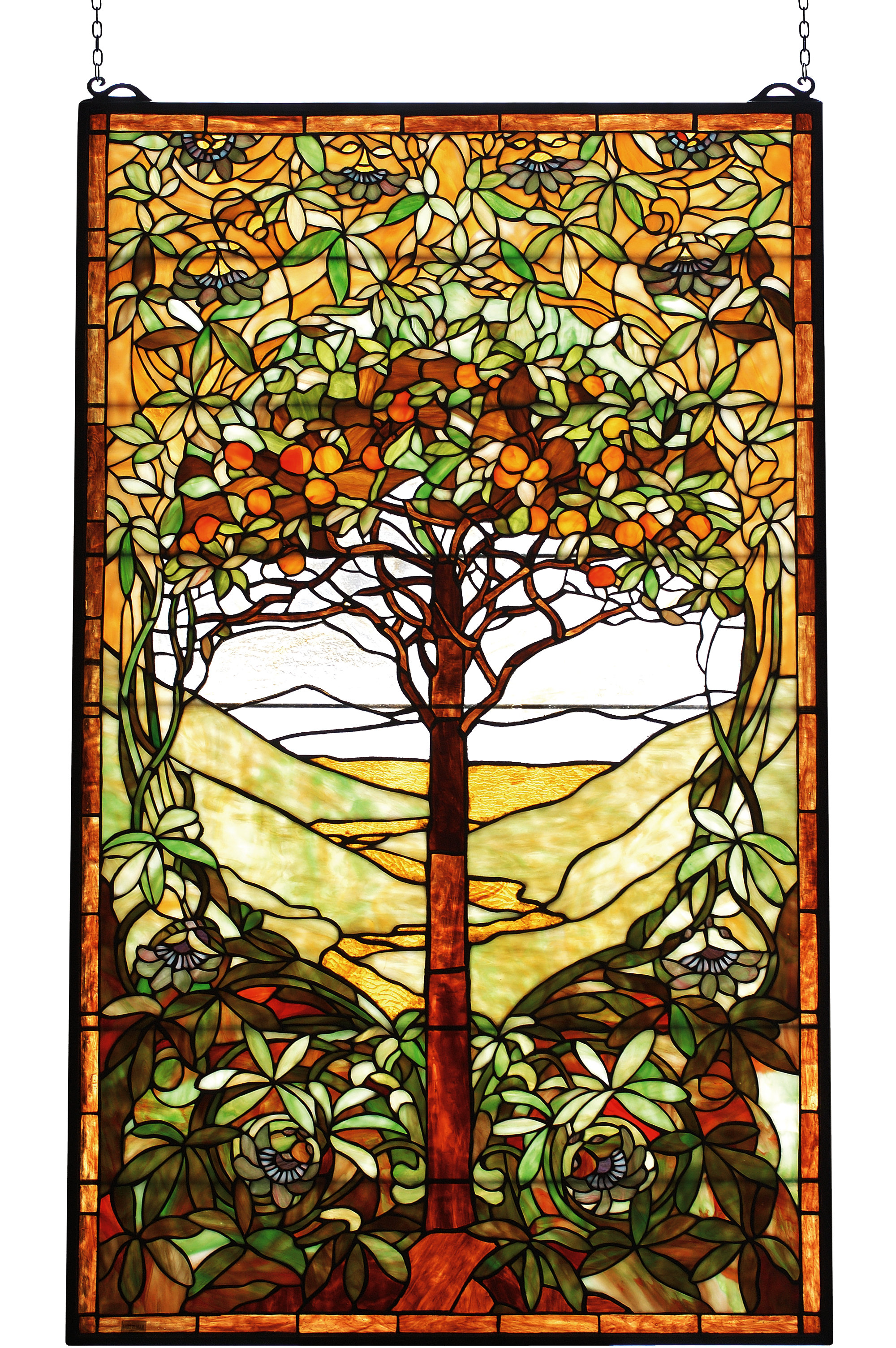 Astoria Grand Diane Tree of Life Stained Glass Window Panel & Reviews