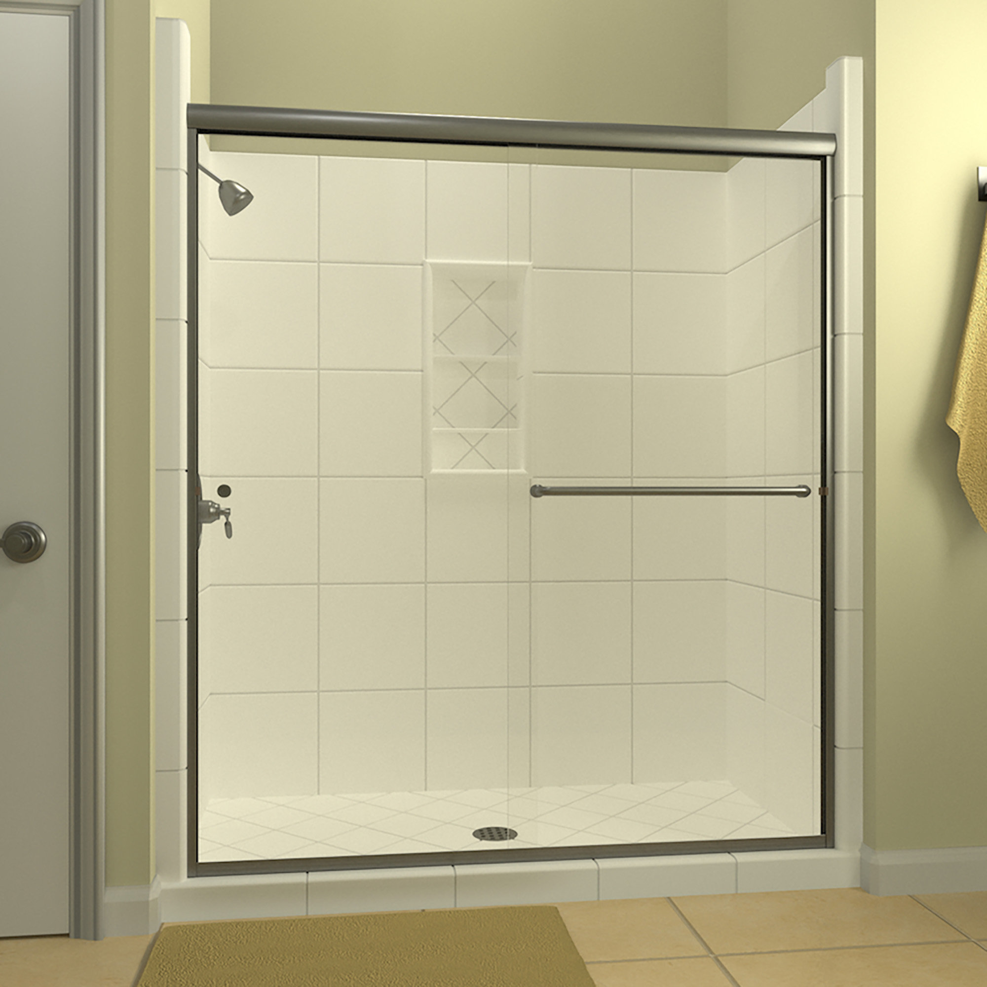 Arizona Shower Door Leser 56'' 60'' W x 70.375'' H Bypass Frameless