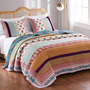 Morocco Ethnic Floral Reversible Duvet Quilt Cover Bedding Sets Ochre 