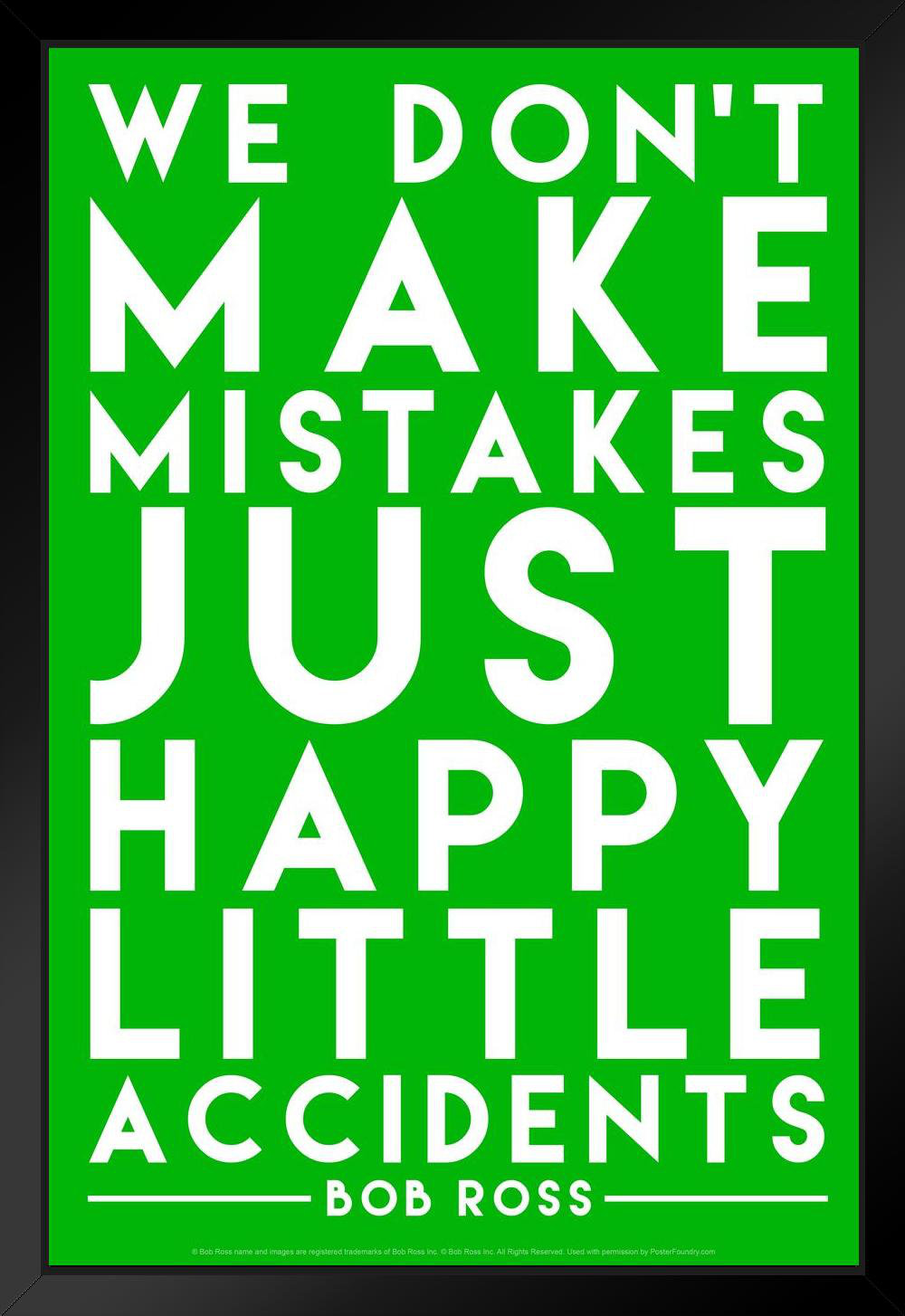 Trinx Bob Ross Happy Little Accidents Green Famous Motivational