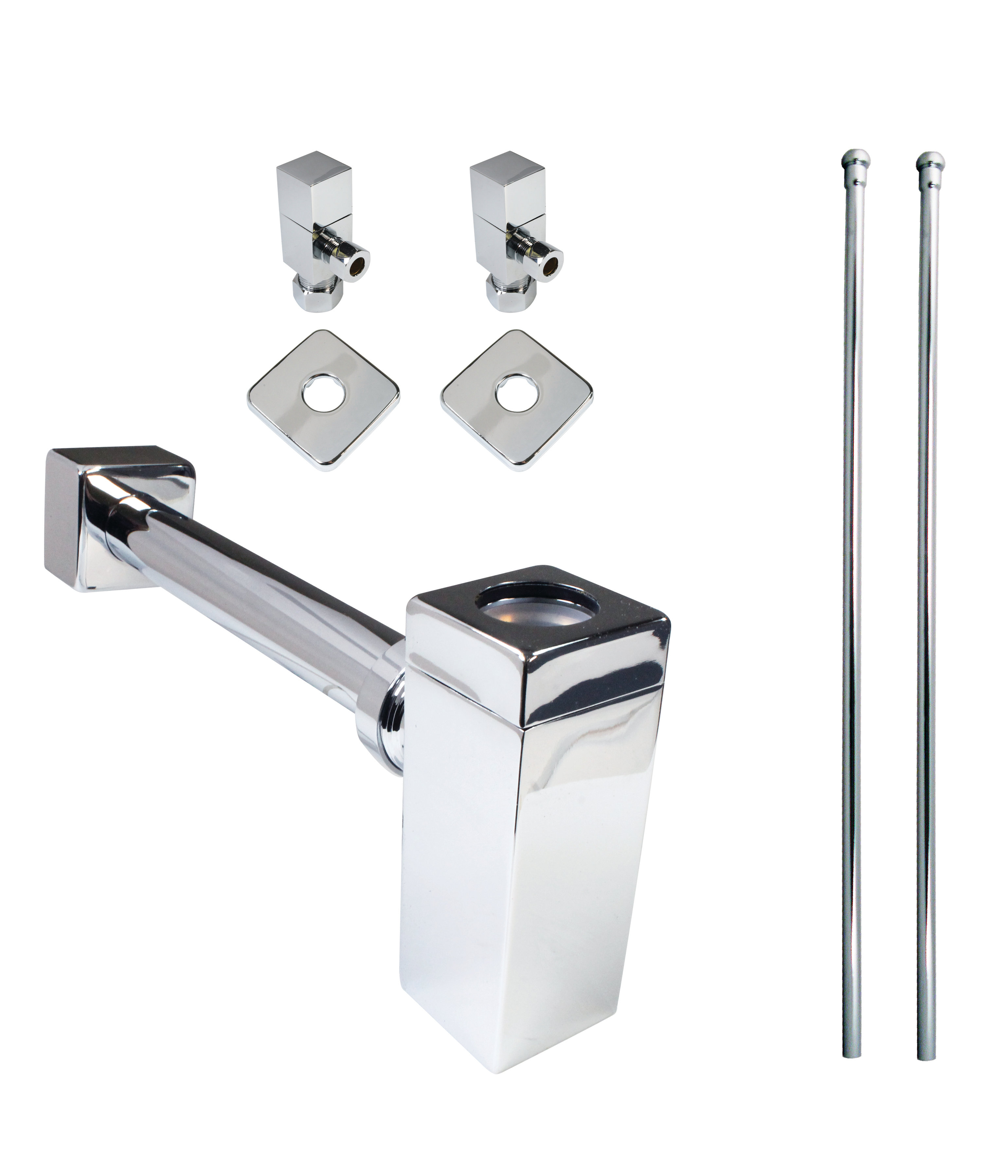 Westbrass Pedestal Sink Supply Kit with 1/4Turn Angle Stop Valves