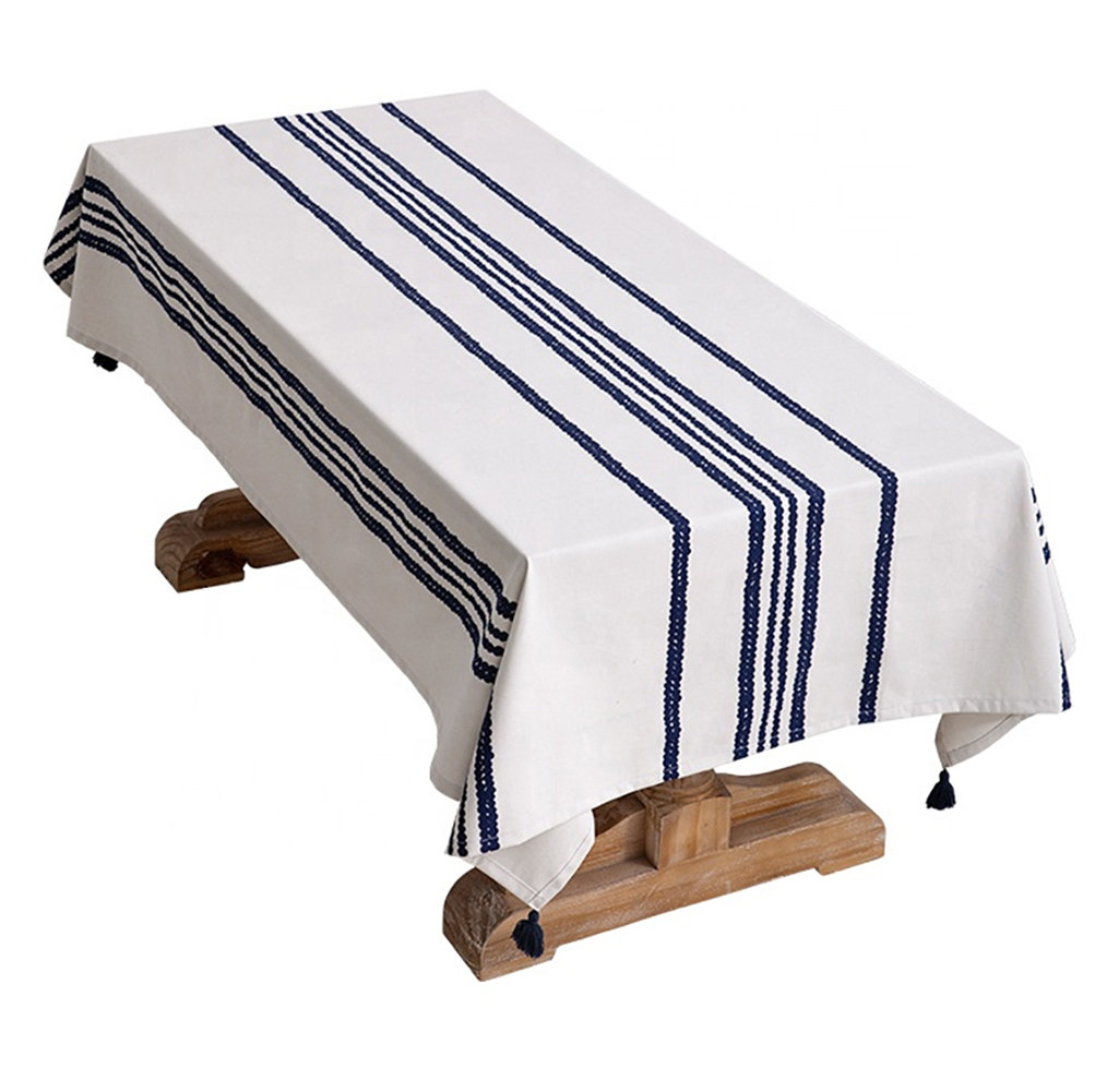 August Grove® Aayam Rectangular Striped Tablecloth Wayfair
